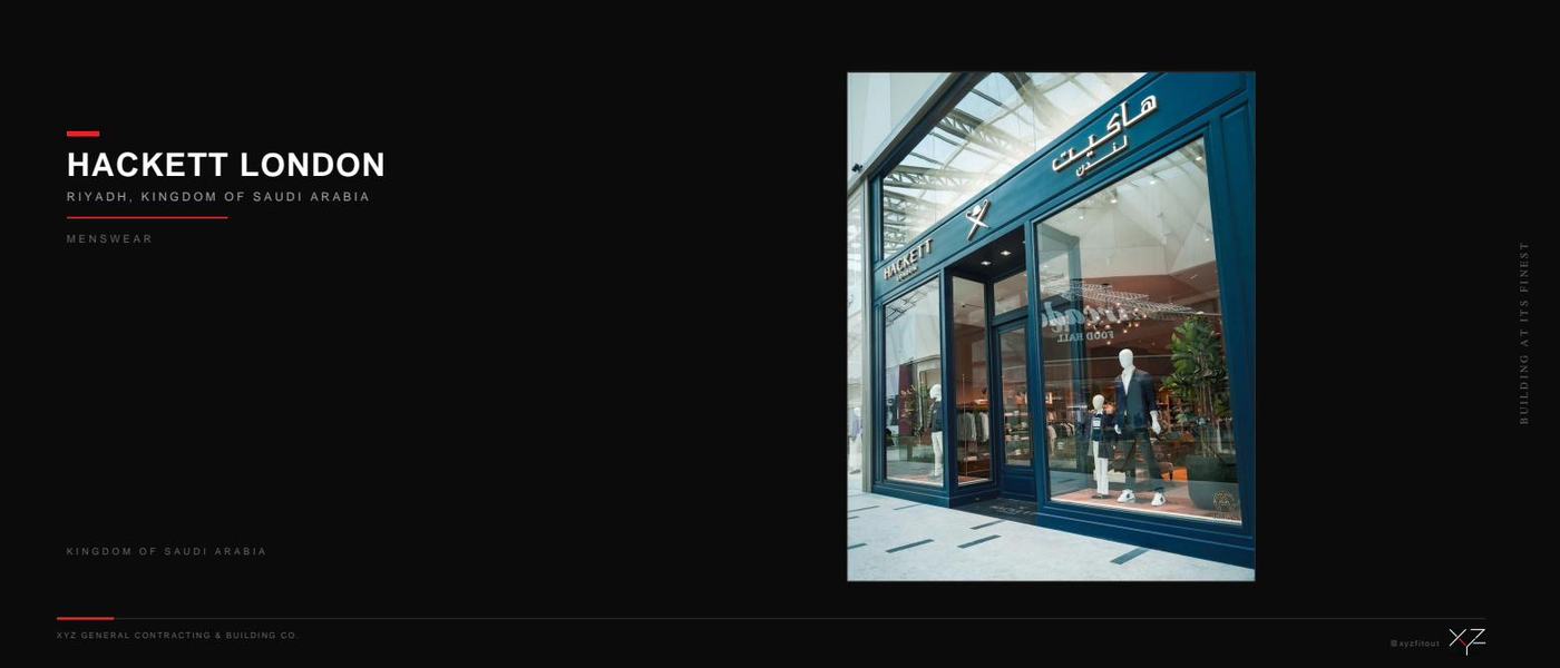 Hackett London — Riyadh fit-out by XYZ